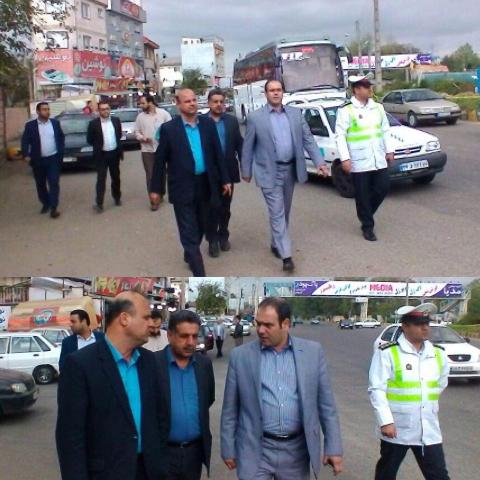 بازديد كارگروه شوراي ترافيك شهرستان از سطح شهر